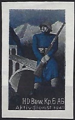 Schweiz Suisse Switzerland Soldatenmarken Eisenbahn Soldier Stamps Railway Hilfdienst Bewachungsdienst Bew KP 6 AG